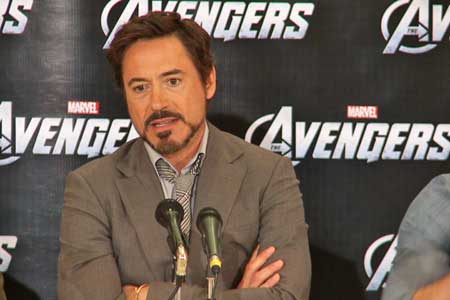 The Avengers Robert Downey Jr. at LA Press Conference